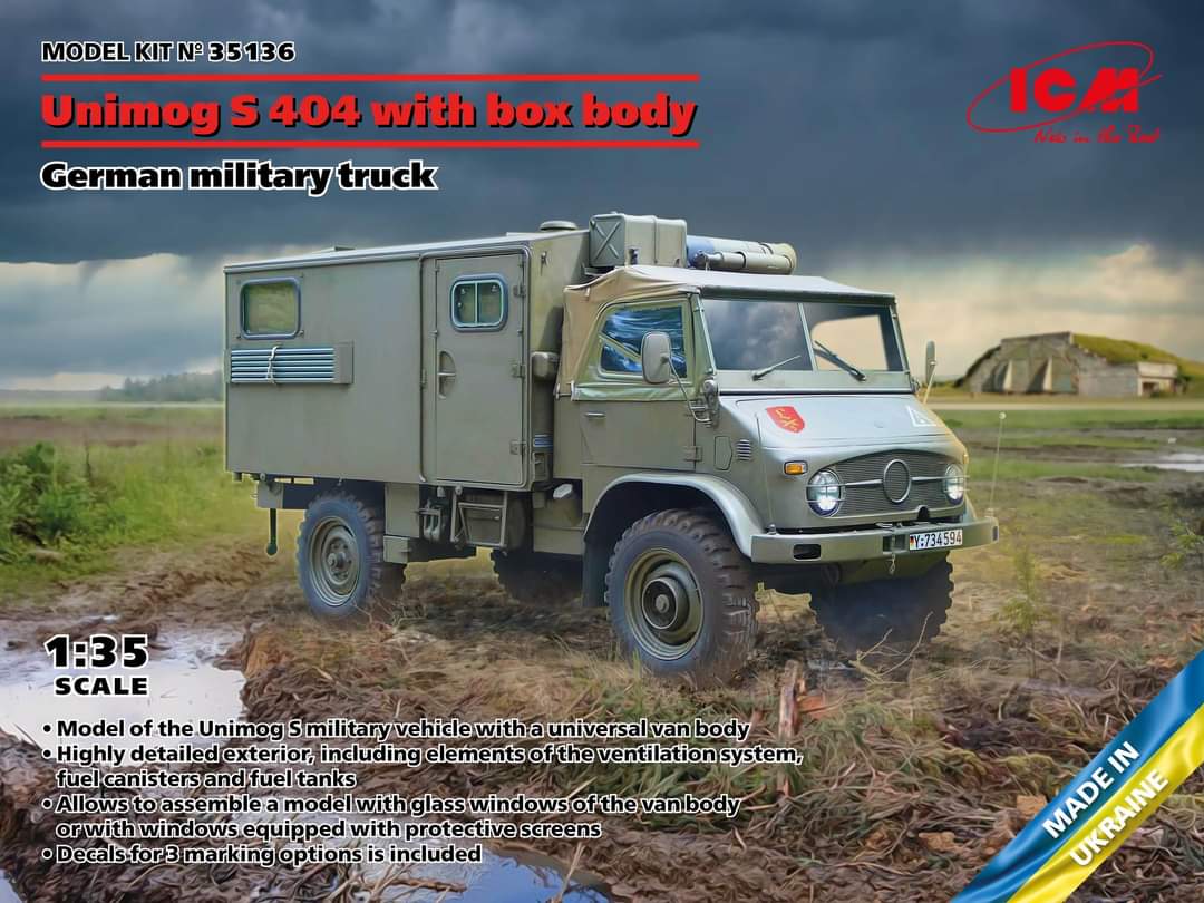 ModelscaleBrig1's tweet image. SOON ON SALE! Unimog S 404 with box body, German military truck
Model kit #35136
Scale 1/35

#icm #icmmodels #newkits #modelism #UnimogS404withboxbody #UnimogS404 #Unimog