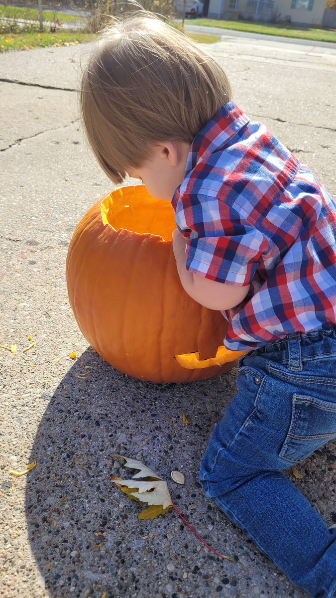 First pumpkin carving.