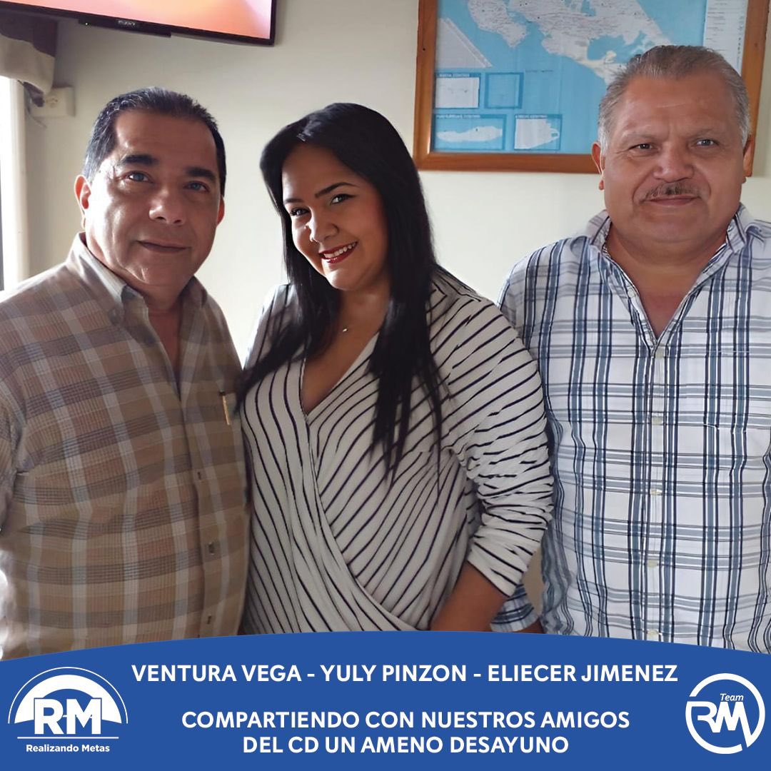 teamrmpa's tweet photo. Directora Nacional del TeamRM Yuly Pinzón comparte un ameno desayuno con los amigos del CD Ventura Vega y Eliecer Jiménez aspirante a precandidato a diputado por el circuito 4-1 CD @yulyzp07 @venturavegao @rmartinelli #TeamRM https://t.co/cBIQQD7bsW