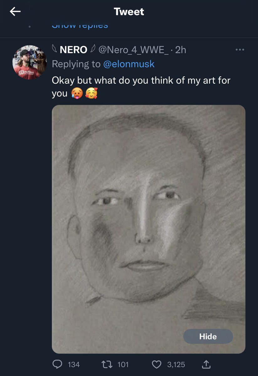 <a href="/Nero_4_WWE_/">𓆩 NERO ‏𓆪</a> <a href="/elonmusk/">Elon Musk</a> This being hidden as “sensitive content” today is funnier than anything he’ll ever tweet
