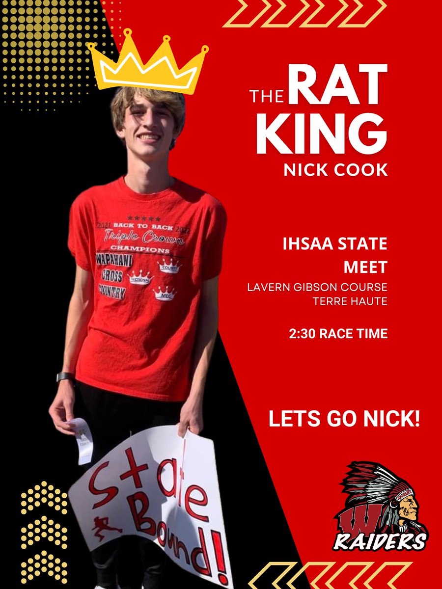 bo_stevenson's tweet photo. The “Rat King” himself @Nick_Cook21 will be racing in the XC Single-Class IHSAA State Meet Tomorrow!

LETS GO!!!!! https://t.co/MTI1QV4QrY