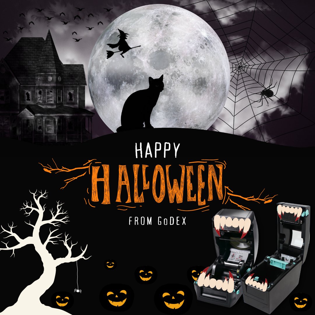 GoDEXAmericas's tweet image. Happy Halloween from GoDEX! 

#GoDEX #GoDEXPrinter #ThermalPrinter #LabelPrinter #BarcodePrinter #Label #Barcode #Printer #Manufacturing #Technology #WeHaveStock #InStock #ReadyToShip #SameDayShipping #SupplyChain #DirectThermal #ThermalTransfer #Halloween #Halloween2022