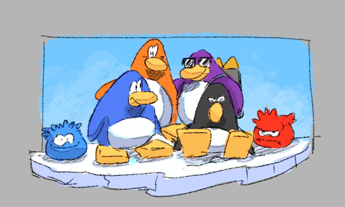 dreamywolfdd's tweet image. club penguin from memory