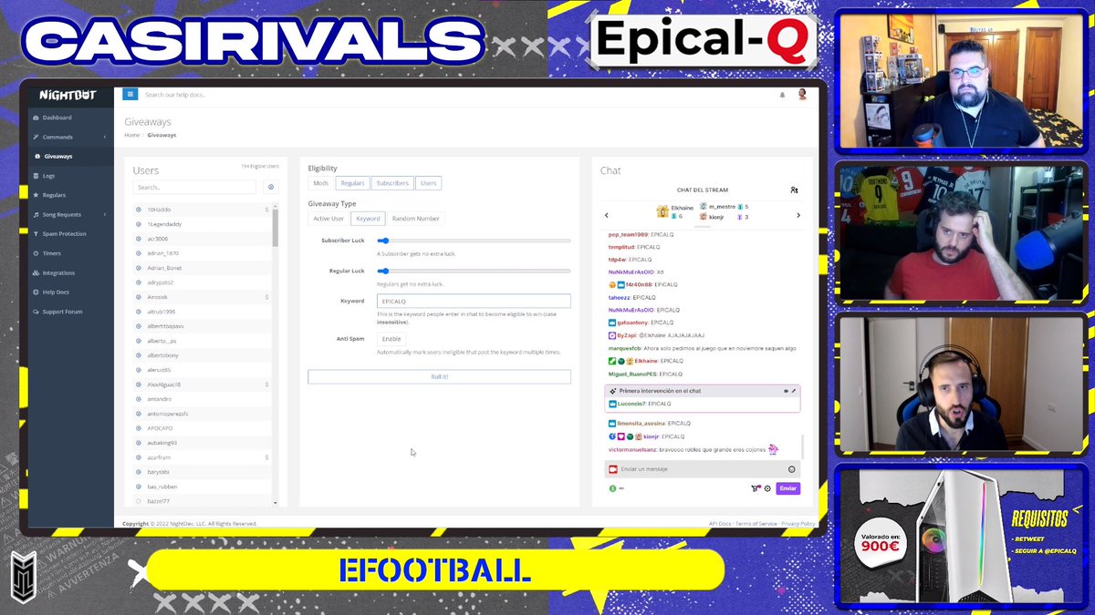 <a href="/RoblessGG1/">RoblessGG</a> <a href="/ByZapi_/">ByZapi</a> <a href="/FranoPlay/">FranoPlay</a> <a href="/mednasah_/">mednasah</a> sin olvidar a las caras del evento <a href="/BuyaS420/">BuyaS .::((*BirrarealFC*))::.😈🦈⚽🎮</a> <a href="/Ricel_/">Ricel</a> y @monsterinho entre todos ustedes y los integrantes de sus equipos hicieron lo que los dueños del juego no hacen, contenido! unos crackas! mis felicitaciones ❤