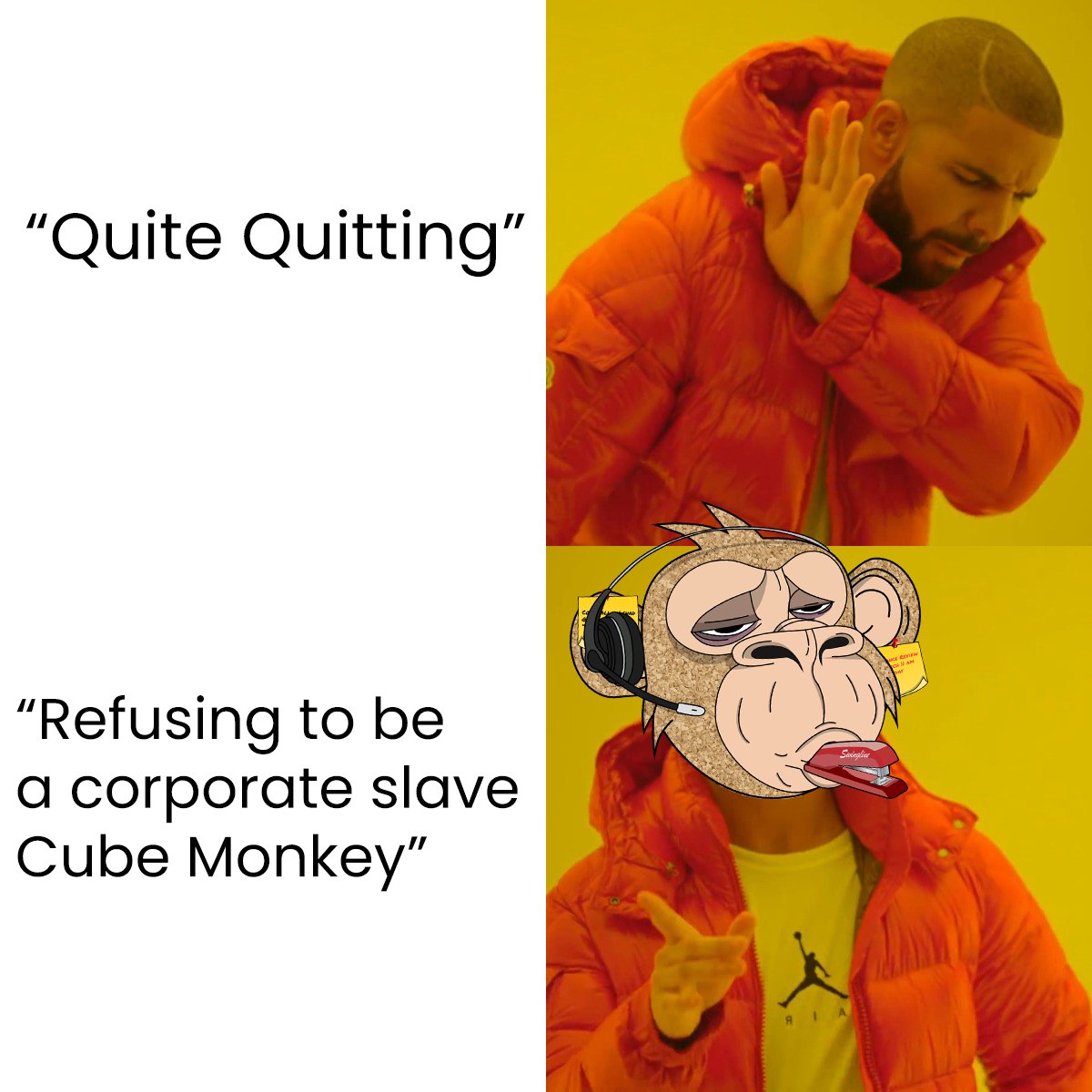 🧊🐒's🫡

quiet quitting = I don't want to be a fucking cube monkey anymore

$CMBC reveal date &amp; BIG phase 2 announcements this weekend

STAY TUNED 😩💦

#CubeMonkeysToTheMoon 

#nfts #nft #nftart #nftcommunity #nftcollector #nftartist #crypto #cryptoart #art #freenft #Airdrop