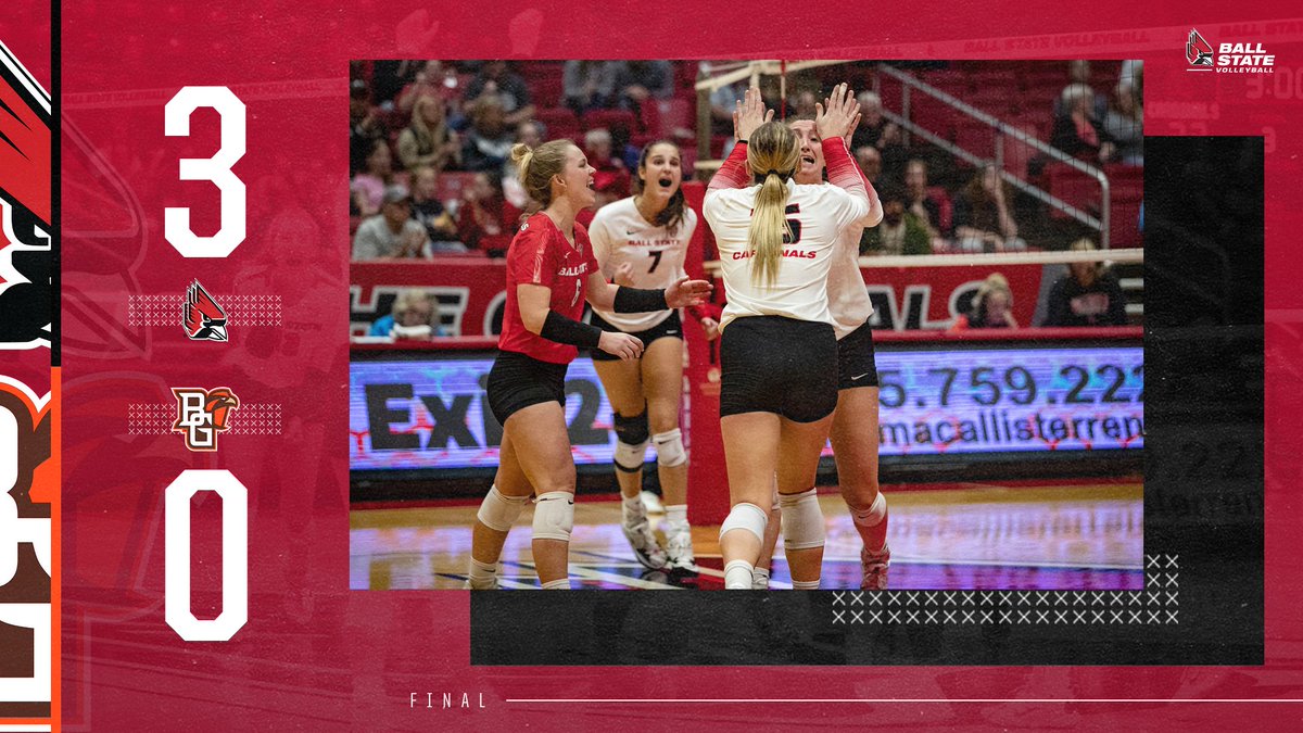 How 🧹 SWEEP 🧹 IT IS‼️‼️‼️‼️‼️‼️‼️‼️

Cardinals make it 10 straight with a 3-0 SWEEP of Bowling Green to take sole possession of 1st in <a href="/MACSports/">MACtion</a> 

Back at it tomorrow at Miami at 5p

#ChirpChirp x #WeFly x #MACtion