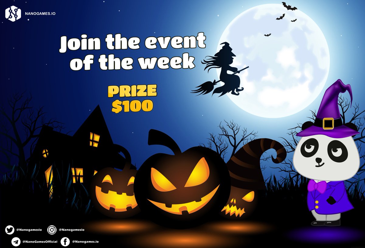 nanogamesio's tweet photo. https://t.co/3C773Pq77C is ready for some trick or treat! 👻🍬

🏆 100$ shared among 4 winners!

🎃RT &amp; Follow us
🎃Tag 3 friends with #Giveaway #Cryptocurrency #Halloween
🎃Leave us a spooky emoji

⌛️Ends 10/30 @ 9PM EST
#BTC #BNB #Binance #Crypto #GiveawayAlert #CryptoCreepers https://t.co/SyAYXOat9a