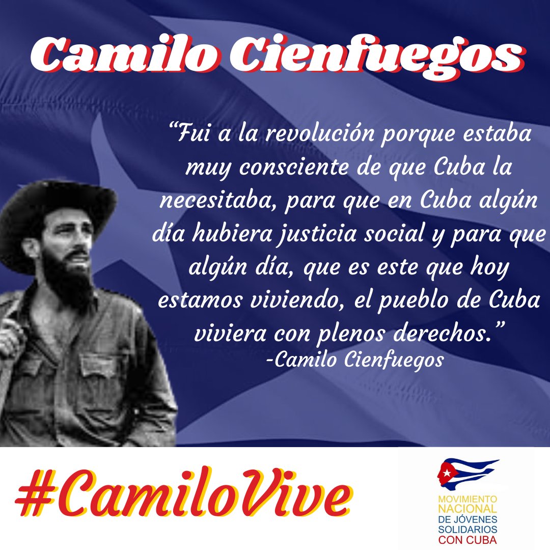 #CamiloVive #MejorSinBloqueo 

#CamiloVive en los pueblos revolucionarios, los que sueñan y luchan por su soberanía y libertad.

<a href="/CatedraFidelCol/">Cátedra Fidel Castro Colombia</a> <a href="/EmbacubaCol/">Embajada de Cuba en Colombia</a> <a href="/McscPresente/">Movimiento Colombiano de Solidaridad</a>