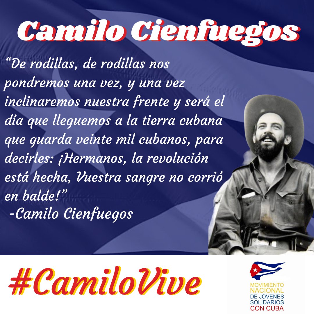 #CamiloVive #MejorSinBloqueo 

Camilo, tú ejemplo mantiene viva nuestra lucha. Los jóvenes siempre solidarios con Cuba, seguimos tú ejemplo.

<a href="/CatedraFidelCol/">Cátedra Fidel Castro Colombia</a> <a href="/EmbacubaCol/">Embajada de Cuba en Colombia</a> <a href="/McscPresente/">Movimiento Colombiano de Solidaridad</a>