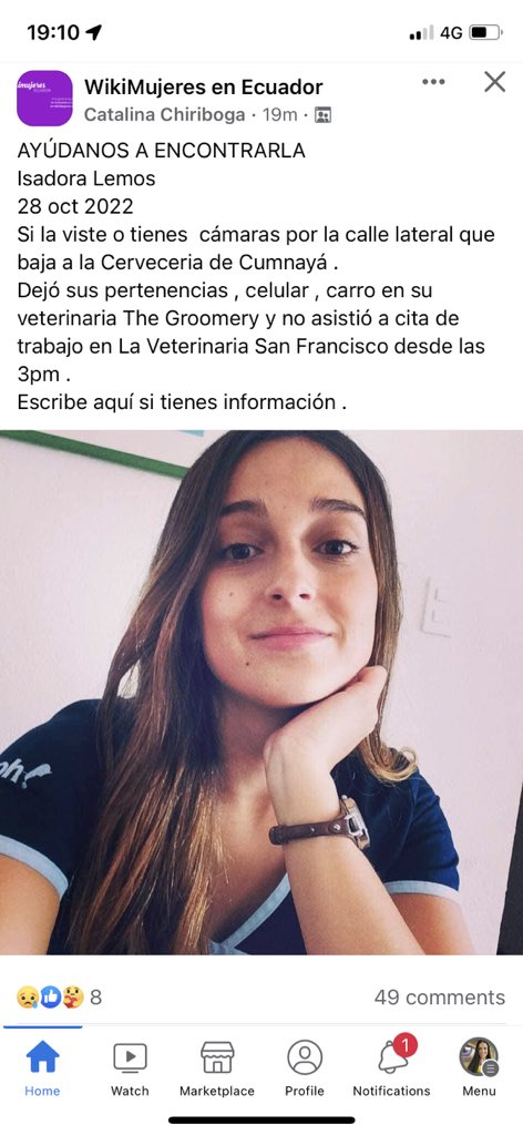 Amigos Isadora es una gran mujer y veterinaria. Está desaparecida. Ayúdame a compartir hasta encontrarla 💔