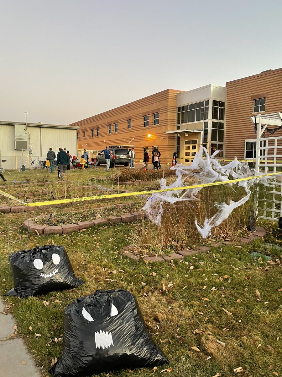 CoyoteRidge_PTO's tweet photo. And a huge shout out to the best custodian any @Adams12 school could ask for! Thank you, Swiss, for designing an incredibly spooky garden!! https://t.co/lckI148TAw