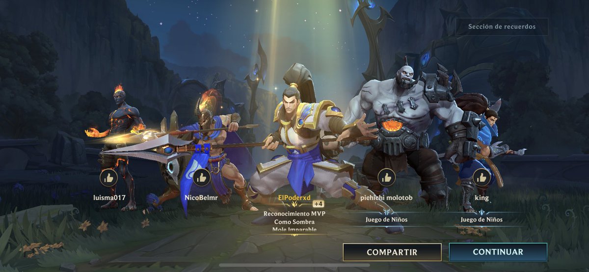 Buenas
Me encuentro F/A LFT para #WildRift pudiendo desempeñar rol de Jungla.
Cuento con pasaporte, experiencia previa y amplia disponibilidad horaria.
Nacionalidad: 🇵🇪
MD abierto
Conocimientos de micro y macro
@Fichajes_WR <a href="/wildriftperu/">Perú Wild Rift</a> <a href="/AyudaFichajes/">Fichajes WildRift</a>