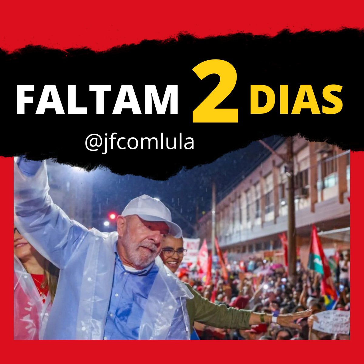 jfcomlula's tweet photo. FALTAM APENAS 2 DIAS PRO DIA VOLTAR A NASCER FELIZ!!!!!! 😍✨🌃🌟❤️😌

#jfcomlula #juizdefora #2dias #lulapresidente #lula13 #lula2022 #lulalá https://t.co/Rcno4k2psb
