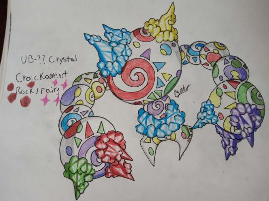 DeepZekrom's tweet photo. #BeastMonth Day 28, Sweet! UB-?? Crystal, aka Crackannot the Sugar Ore Pokemon, a Rock Fairy type based on Jawbreakers, Rock Candy and Geodes #fakemon #fakemonartist #artchallenge #ultrabeast #pokemon https://t.co/sBQ7imODEH