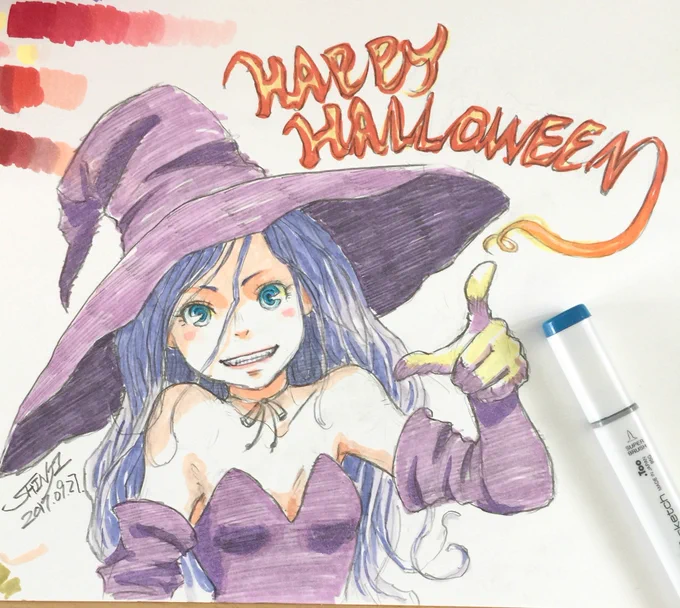 過去絵でハロウィ〜ン#ハロウィン  #イラスト #オリジナルキャラクター #illustration #drawing #painting #sketch #art 