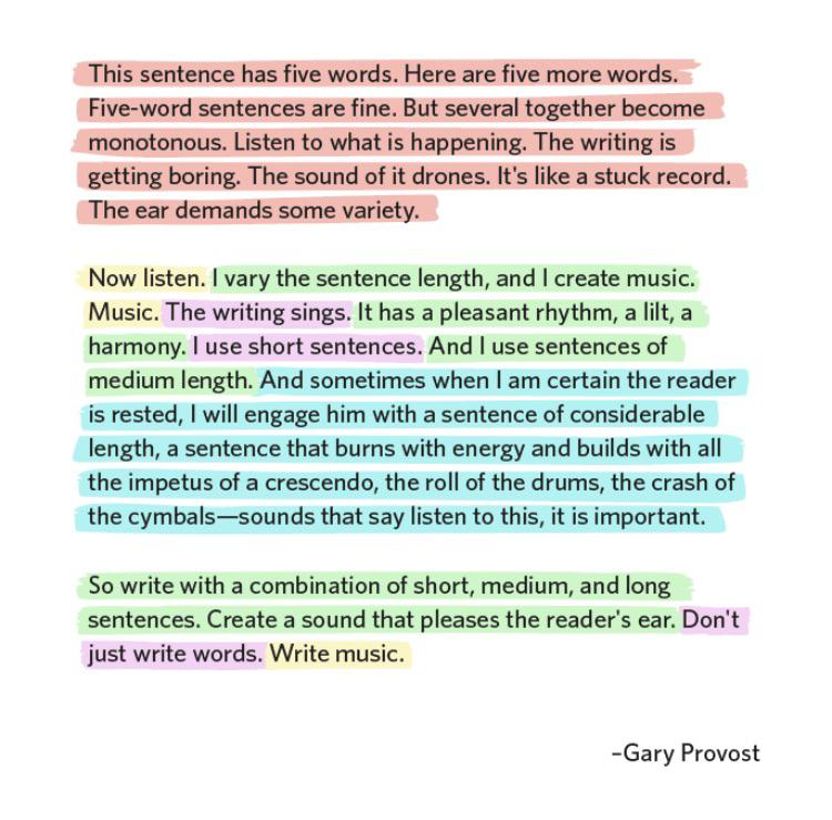 The art of sentence length by Gary Provost.