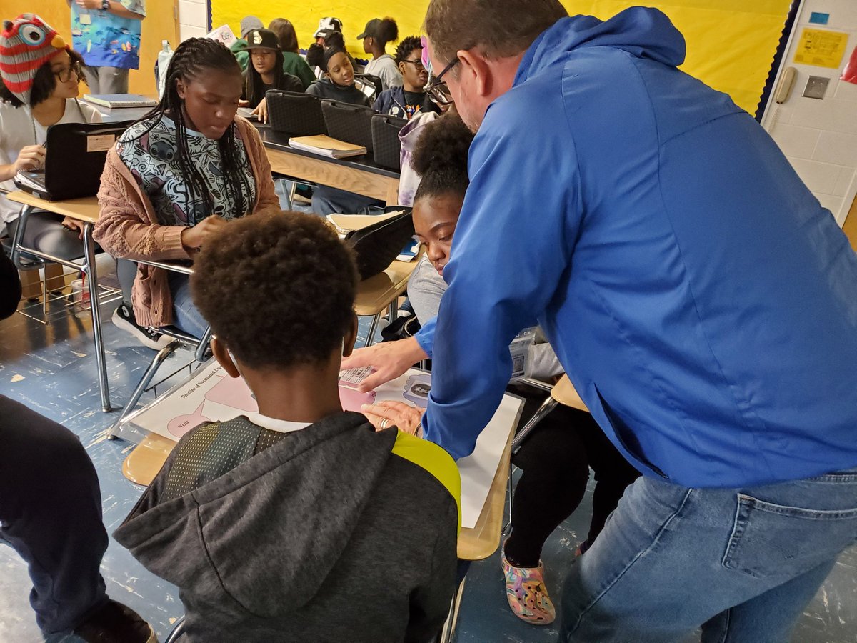 Mr. Greer, GA history teacher and Grade Level Leader, supported a GA history teammate when he was unable to report to work today. Mr. Greer brought the lesson to his teammate's classroom by combining his class with his teammate's class. #WildcatPride#HatDay
<a href="/LGMS_HCS/">Locust Grove Middle</a> 
<a href="/DrLBGreen/">Dr LBGreen</a>