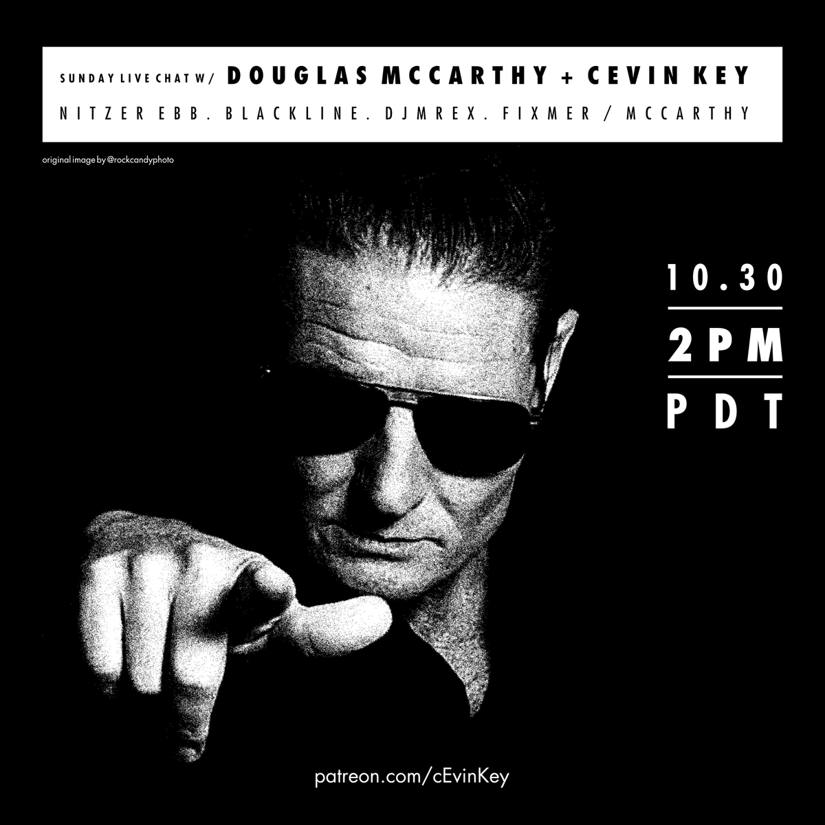 cEvinKey's tweet photo. Sunday Live chat with Douglas McCarthy Nitzer ebb and cEvin Key 2pm pdt
poster by simon Granger https://t.co/fNclGXvGzv