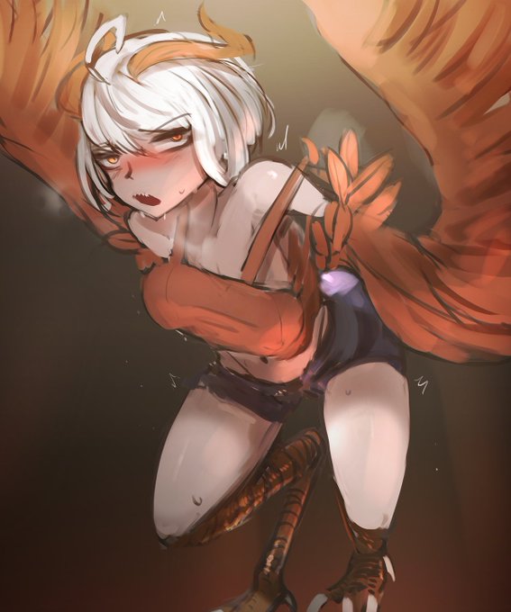 ハーピィ:人間!フェロモンをばらまくのやめて!周りのハーピィがおかしくなりそうだ!
Harpy : Human ! Stop spreading your pheromone ! You are driving the harpy nearby crazy ! 