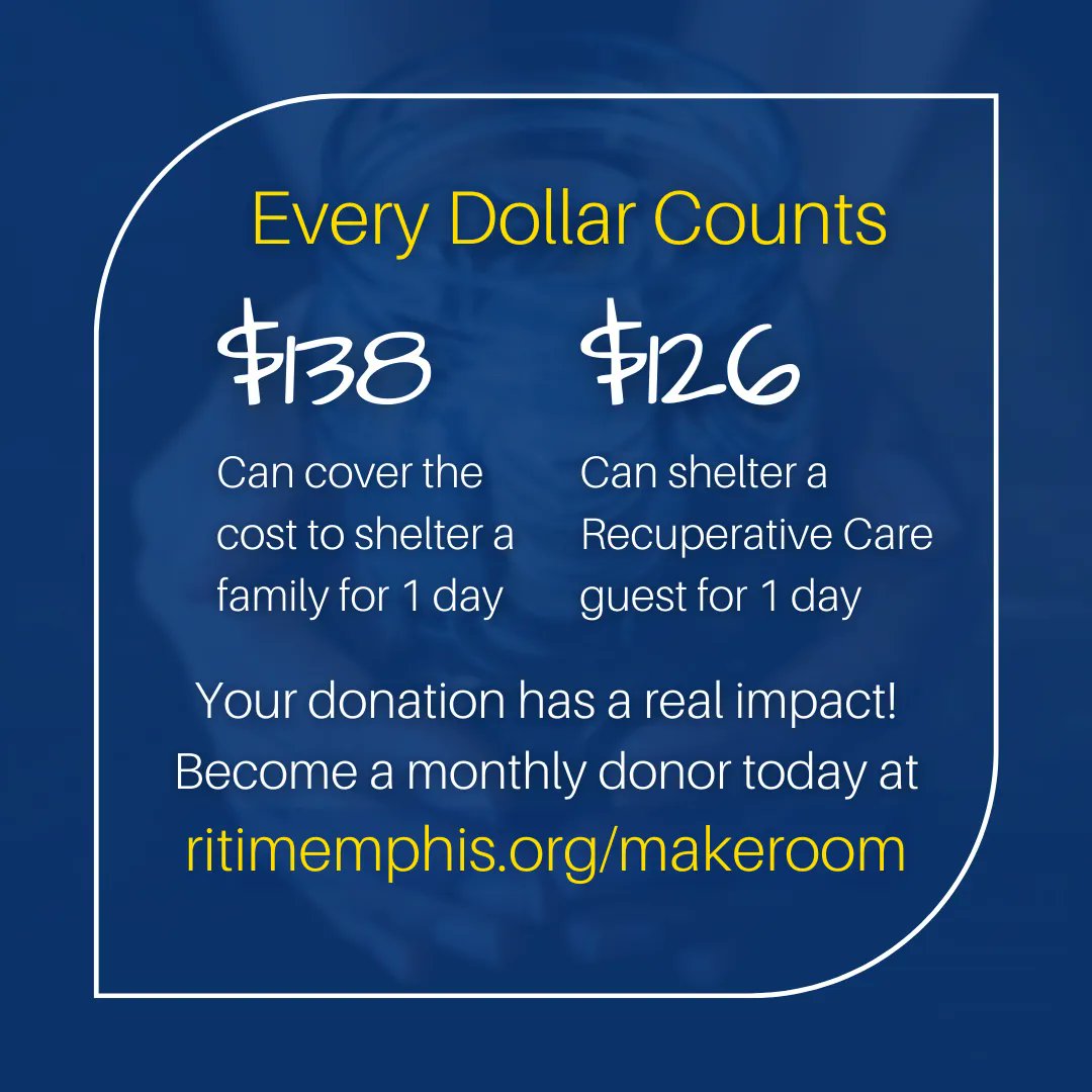As we near the end of the Month of Making Room, we're reflecting on RITI's incredible growth over the past two years. Recurring donations provide sustainability. Every dollar truly makes a difference. Consider how you can join us at ritimemphis.org/makeroom