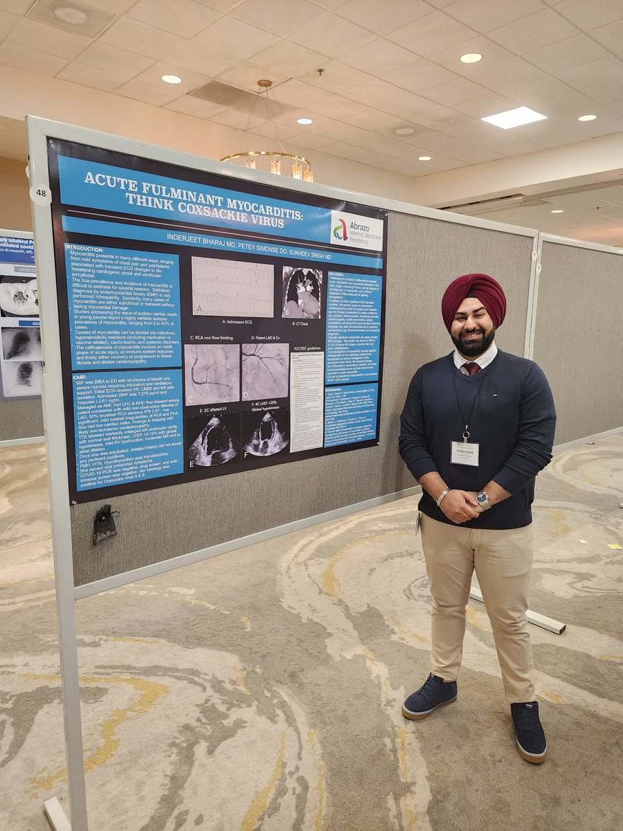 Bharaj23singh's tweet photo. From accompanying dad on conferences to presenting poster at one myself, life has been a wonderful journey! Representing @AbrazoHealth
@ACPinternists #MedTwitter #acp2022 #Cardiology https://t.co/LBowFGW9IX