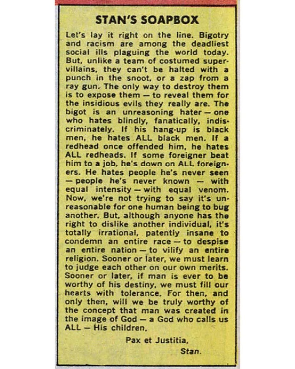 AglComics's tweet photo. Surely, #StanLee HAD #CommonSense For he was a man with #God And that is all it takes for #People to #Live2GetherInPeace Regardless of #Race #Religion #SocialStatus #Sex #SkinColor #EthnicBackground Etcetera! #TheGood #TheStrongOfMind vs #TheBad #TheUgly #TheWeakOfMind AGL, Peace https://t.co/zhwwJ4JdzV
