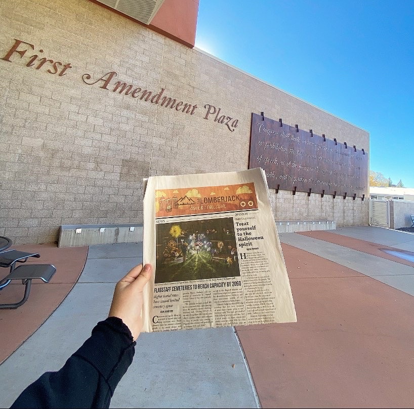 jackcentral's tweet photo. The Lumberjack has its first printed issue since Spring 2020! This is our special Fall issue which can now be found in newsstands across campus! https://t.co/kXks2fmCQB