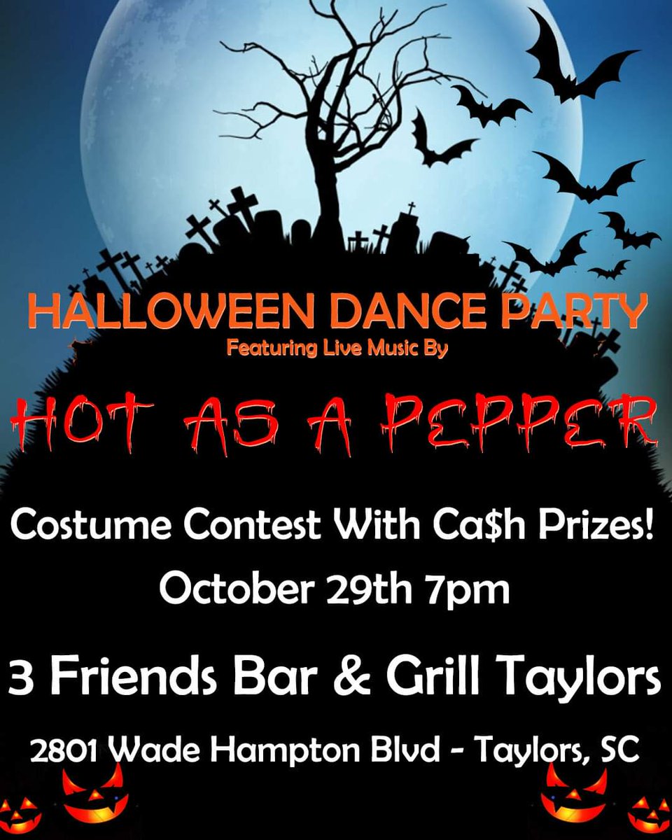 HotAsAPepperSC's tweet photo. Who's ready to dance? Get yourself to this costume party Saturday the 29th starting at 7pm and win cash prizes https://t.co/MRc6eG7i3H