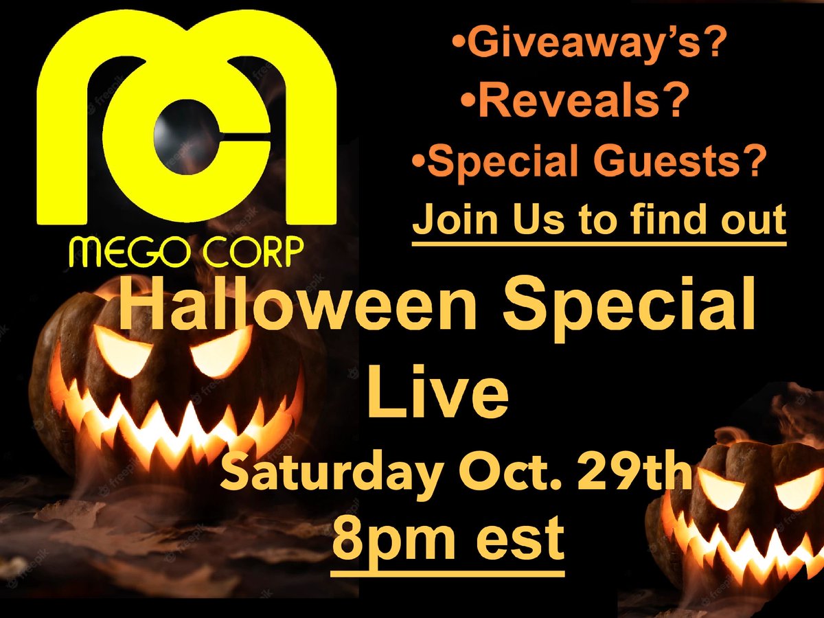 Join us this Saturday - 10/29 at 8pm est for our Halloween Live! You can view the event via the following channels - Mego Corp's Official Facebook Page, Marty Abrams Official Facebook Page, MegoTV on Youtube, and the Mego Ambassador Facebook Group! #MakeMineMego #MegoMinix