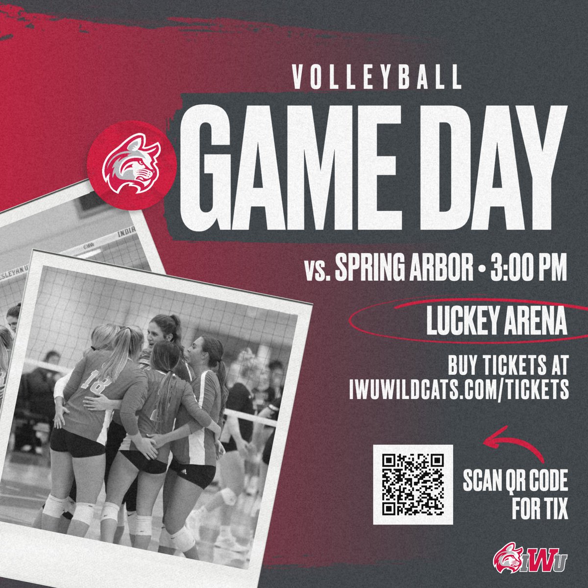 🏐 GAME DAY 🏐

It's Senior Night in Luckey Arena to close out the regular season! 👏

No. 19 <a href="/IWUVBall/">Indiana Wesleyan Volleyball</a> 🆚 Spring Arbor
⏰ 3:00 p.m.
📍 Marion, Ind.
📺 ($) bit.ly/3Tb8B2M
🎟 bit.ly/3T6ZHTL
📈 bit.ly/3emsNi1