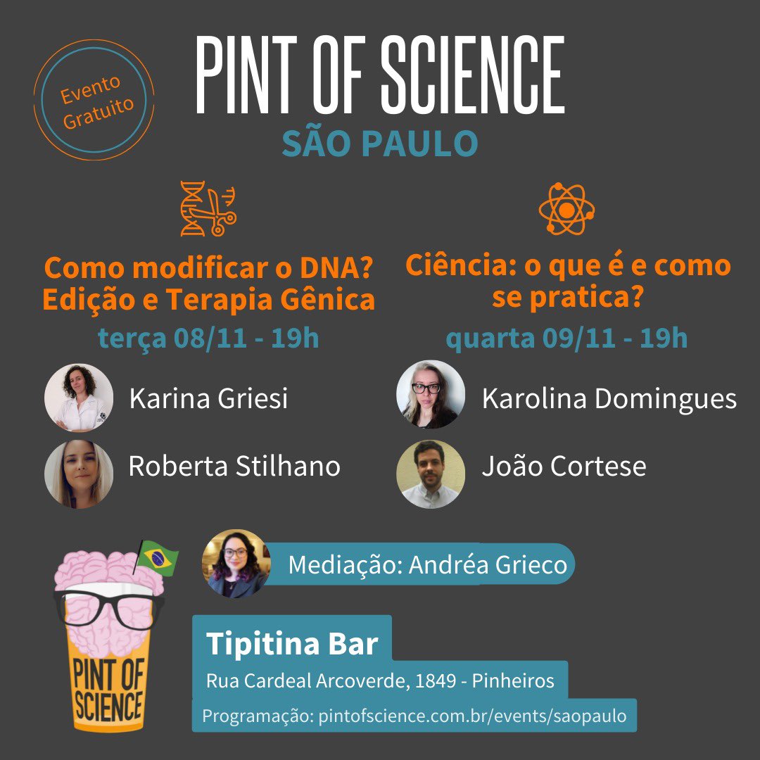 ROBERTASESSA's tweet photo. Muito feliz em participar desse evento tão importante!#pintofscience #science https://t.co/Vvu1Korb15