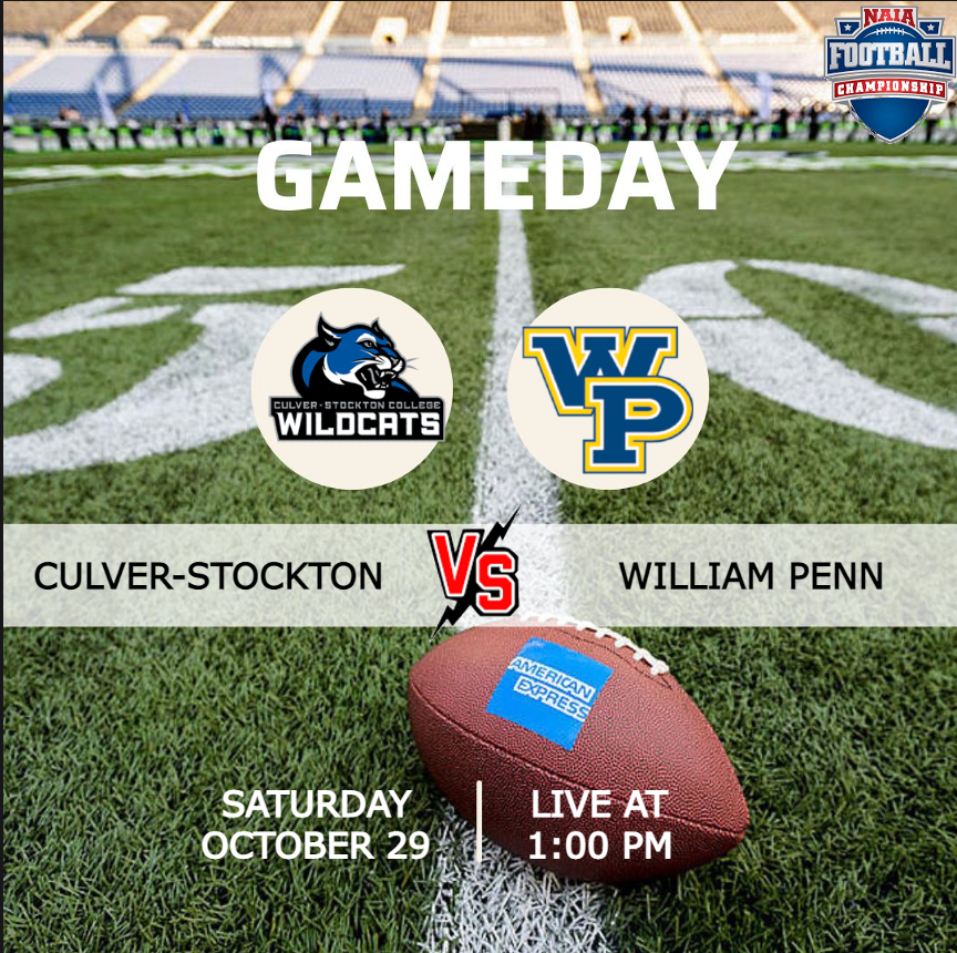 NAIA FOOTBALL (@naiafootbal) on Twitter photo ๐จ GAMEDAY๐จ
๐ <a href="/CSCwildcatsFB/">Culver Football</a> ๐ <a href="/WPU_Football/">๐๐๐ก๐ก๐๐๐ข ๐๐๐ฃ๐ฃ ๐๐ค๐ค๐ฉ๐๐๐ก๐ก</a> ๐
๐ Saturday, October 29 | โฑ 1:00 PM
๐บ Live On : is.gd/kCag4k
<a href="/WPUAthletics/">WPU Athletics</a> <a href="/andrewmason37/">Drew Mason</a> <a href="/CoachCutshaw/">Roy Cutshaw Jr</a> <a href="/Coach_Heffler/">Andrew Heffler, M.S.</a> <a href="/CoachSallayCSC/">Tom</a> <a href="/patatwell/">Patrick Atwell</a> <a href="/CollegeCulver/">Culver-Stockton Barstool</a> @DurhamAvant_CSC @CoachBerg_CSC <a href="/ToliverTyren/">TyrenToliver</a> ๐จ GAMEDAY๐จ
๐ <a href="/CSCwildcatsFB/">Culver Football</a> ๐ <a href="/WPU_Football/">๐๐๐ก๐ก๐๐๐ข ๐๐๐ฃ๐ฃ ๐๐ค๐ค๐ฉ๐๐๐ก๐ก</a> ๐
๐ Saturday, October 29 | โฑ 1:00 PM
๐บ Live On : is.gd/kCag4k
<a href="/WPUAthletics/">WPU Athletics</a> <a href="/andrewmason37/">Drew Mason</a> <a href="/CoachCutshaw/">Roy Cutshaw Jr</a> <a href="/Coach_Heffler/">Andrew Heffler, M.S.</a> <a href="/CoachSallayCSC/">Tom</a> <a href="/patatwell/">Patrick Atwell</a> <a href="/CollegeCulver/">Culver-Stockton Barstool</a> @DurhamAvant_CSC @CoachBerg_CSC <a href="/ToliverTyren/">TyrenToliver</a>