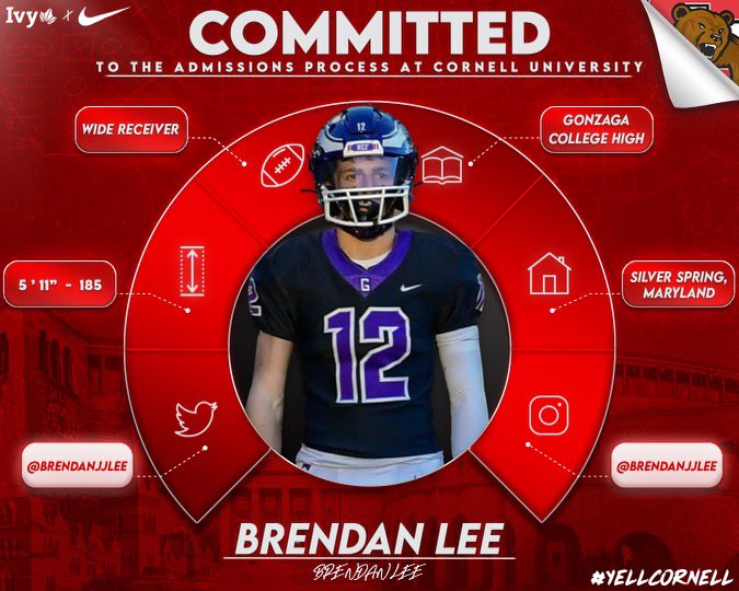 Thank you to my parents and all of the coaches who have believed in me on my journey. I’m honored to announce my commitment to Cornell University #gobigred