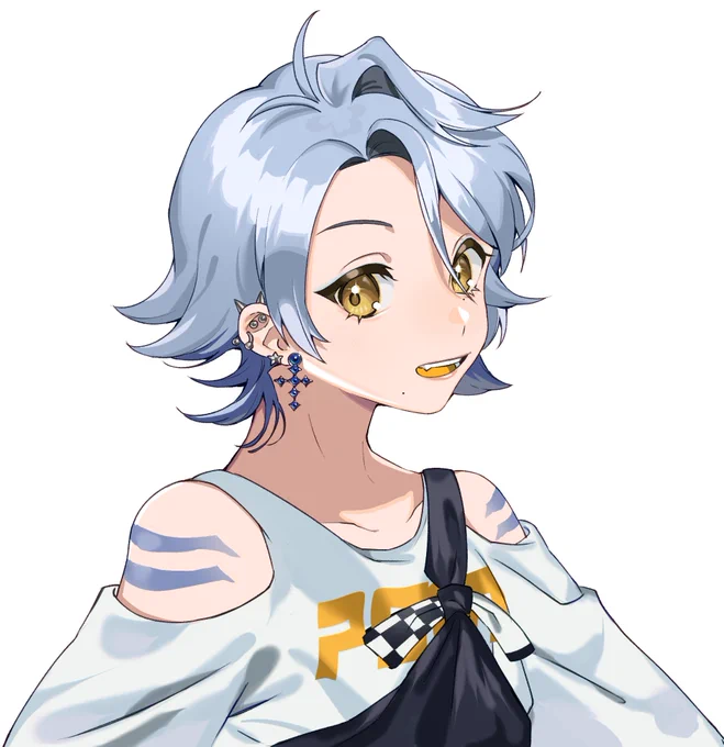 Some art I did recently of my vtuber revamp.She will have multiple outfits. 