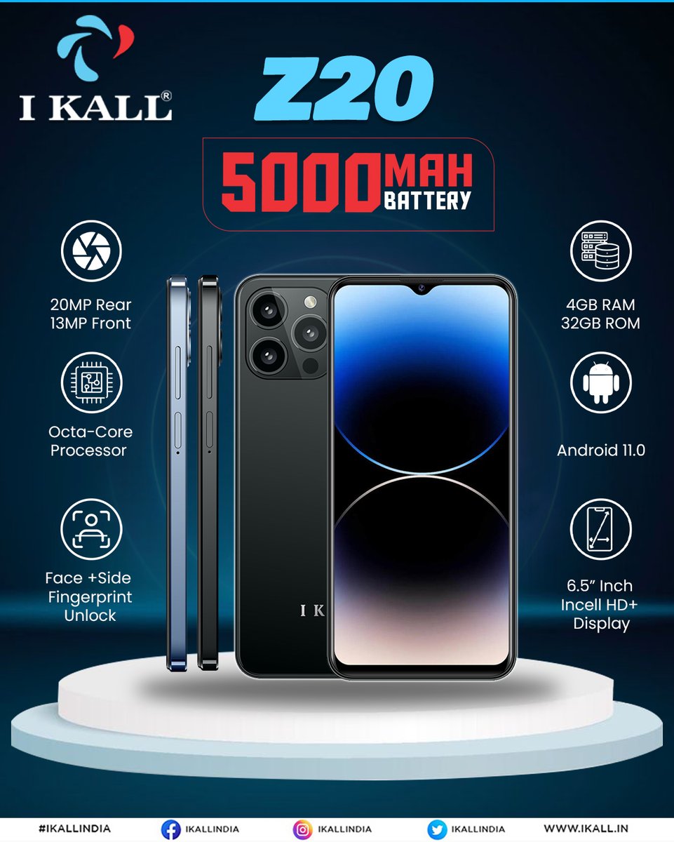 ikallindia's tweet photo. Snatch the stunning I Kall Z20 mobile phone which is the best mobile phone in the segment and at a sensible price.
Buy now: https://t.co/BABVI7JUCz
For #bulkorder visit: https://t.co/6mbTN9ynRq
#Bestsmartphone #mobilemanufacturer #corporategifts #businessgifts #eventsgifts https://t.co/B3haUpMrH6