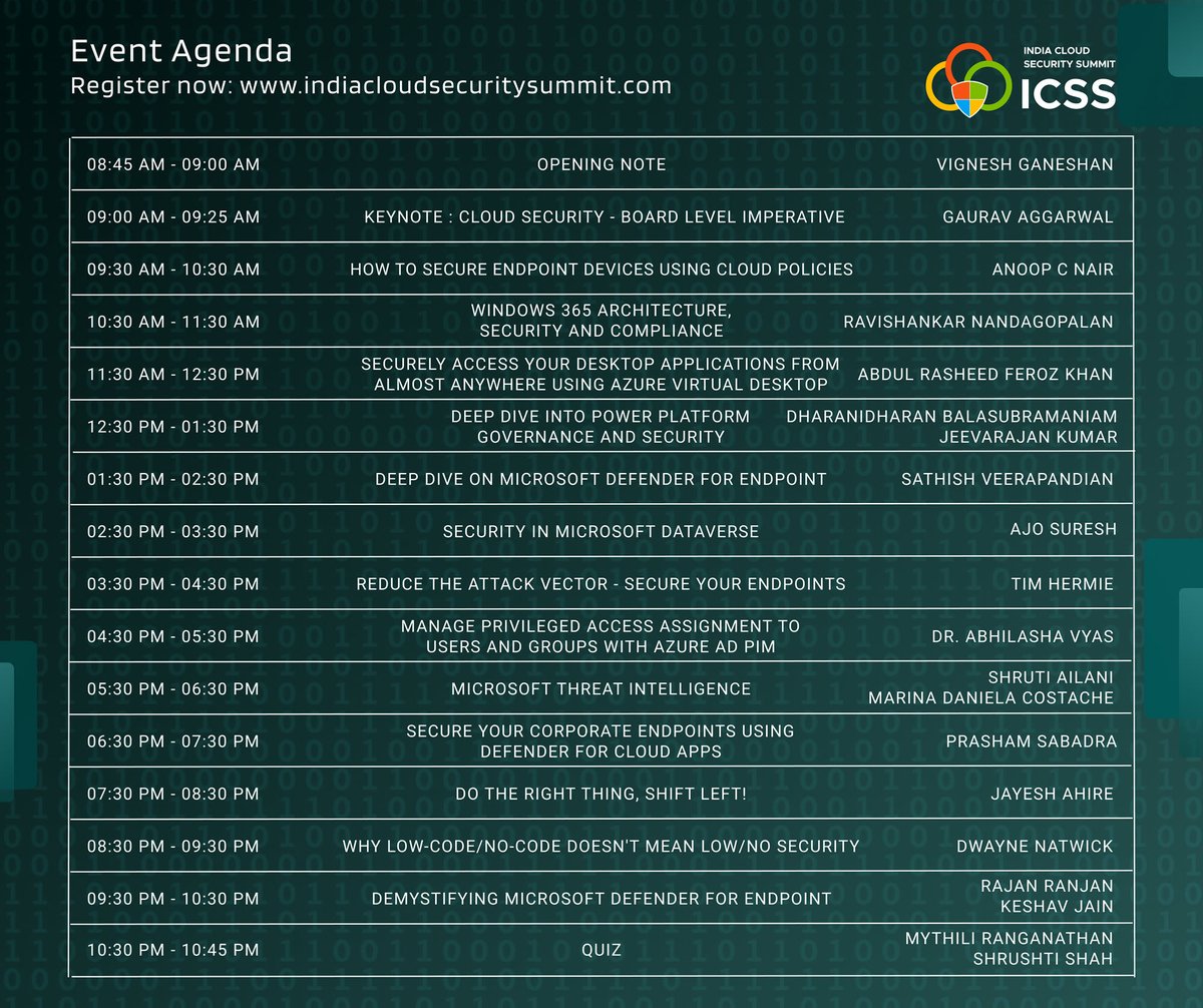 SabadraPrasham's tweet photo. Join me today INDIA CLOUD SUMMIT 2022
Agenda
Discuss about
Microsoft Defender
Microsoft Defender for Endpoint, Defender for
Cloud Apps
How integration helps to achieve to secure our endpoints #CSSummit22 @indiacloudsec @cloudvignesh https://t.co/JM8skzkQHY