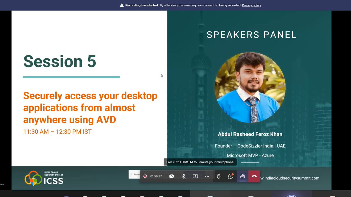 Join Abdul Rasheed Feroz Khan to discuss how Windows Virtual Desktop is different from other desktop virtualization technologies, as well as how easy it is to implement and maintain using Azure Virtual Desktop. Join here: lnkd.in/gfzpNAW

#ICSS2022 #ICSS #pentharagalaxy