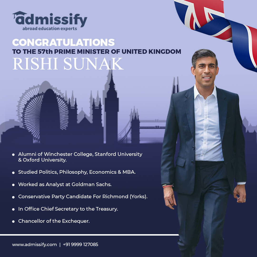 Admissify's tweet photo. Did you know?
Many Congratulations to Mr. Rishi Sunak from Team Admissify to achieve the esteemed position.
#rishisunak #uk #primeminiter #india #congratulations #britishprimeminister #admissify #studyabroad #stanforduniversity #oxforduniversity #winchesteruniversity https://t.co/zwhzBwsjtG