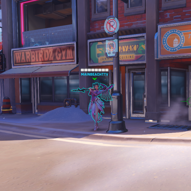 mainbeachstan's tweet photo. BREAKING NEWS!!! paparazzi got ahold of @mainbeachtwitch at new queen street in @playoverwatch 😳 she also said over game chat that she hates the stan account owners! how rude 😠 https://t.co/7k4rBNlQ79