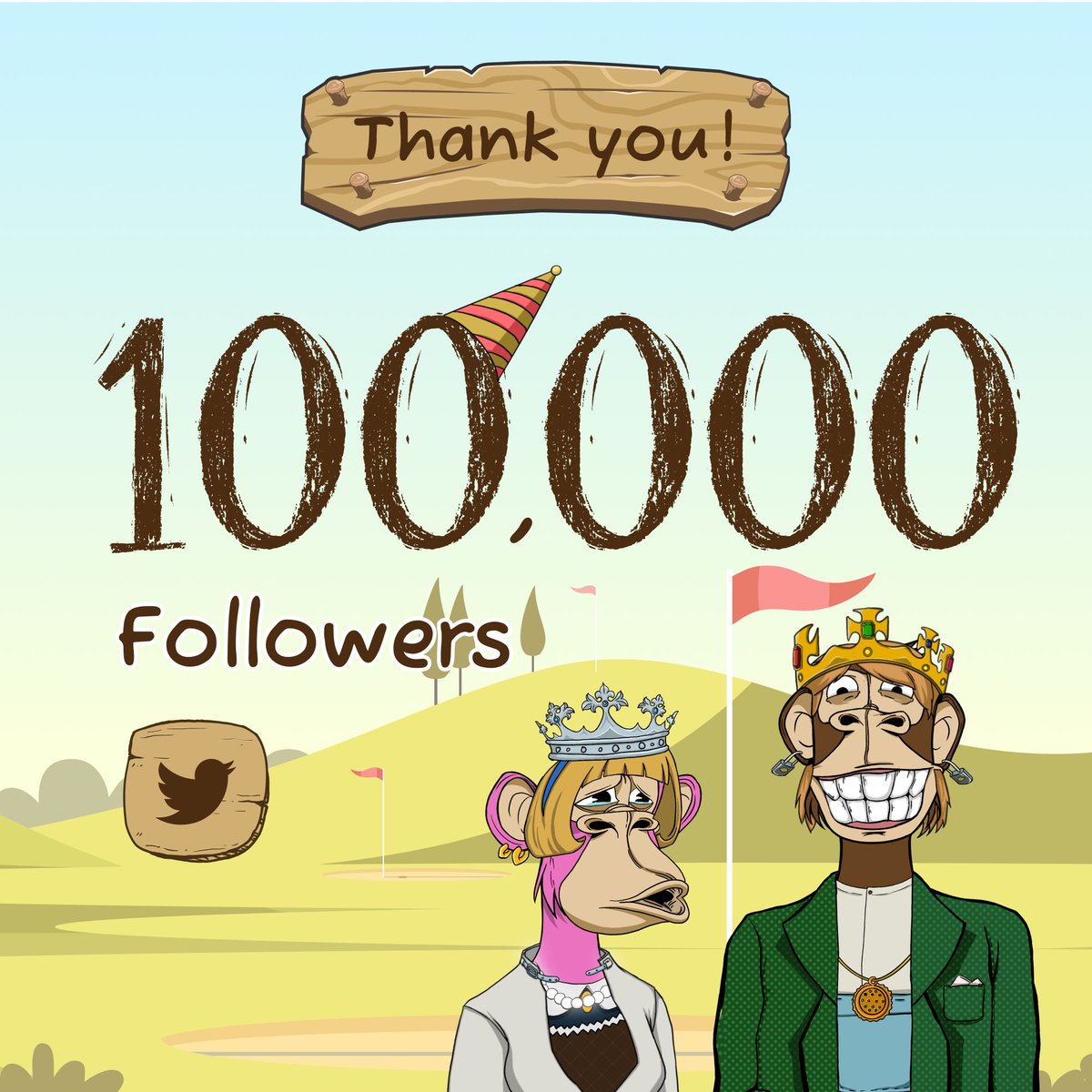 100K followers WE DID IT! 🔥🔥🔥

Thank you so much for your support!! 🙈🙈

🙉🙉 Your last chance! Change your Twitter PFP to our sneak peeks to win WL!

Join Here: premint.xyz/pfp-event-ppap… 

#PPAPE #NFT #FreeMint #ComingSoon #WLGiveaways #ETH