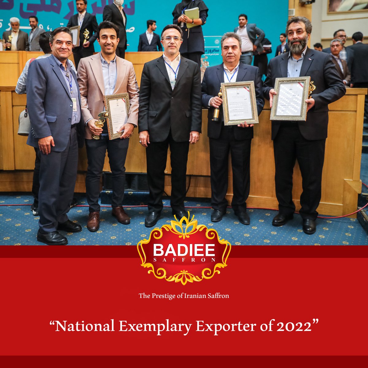 BadieeSaffronCo's tweet photo. “Badiee Saffron Company” Was Awarded as “the National Exemplary Exporter of 2022” https://t.co/m2elQozv8l