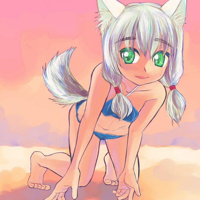 だいぶ前に描いたまま放置してた
銀髪水着けもみみちゃんが出てきたので供養するね 