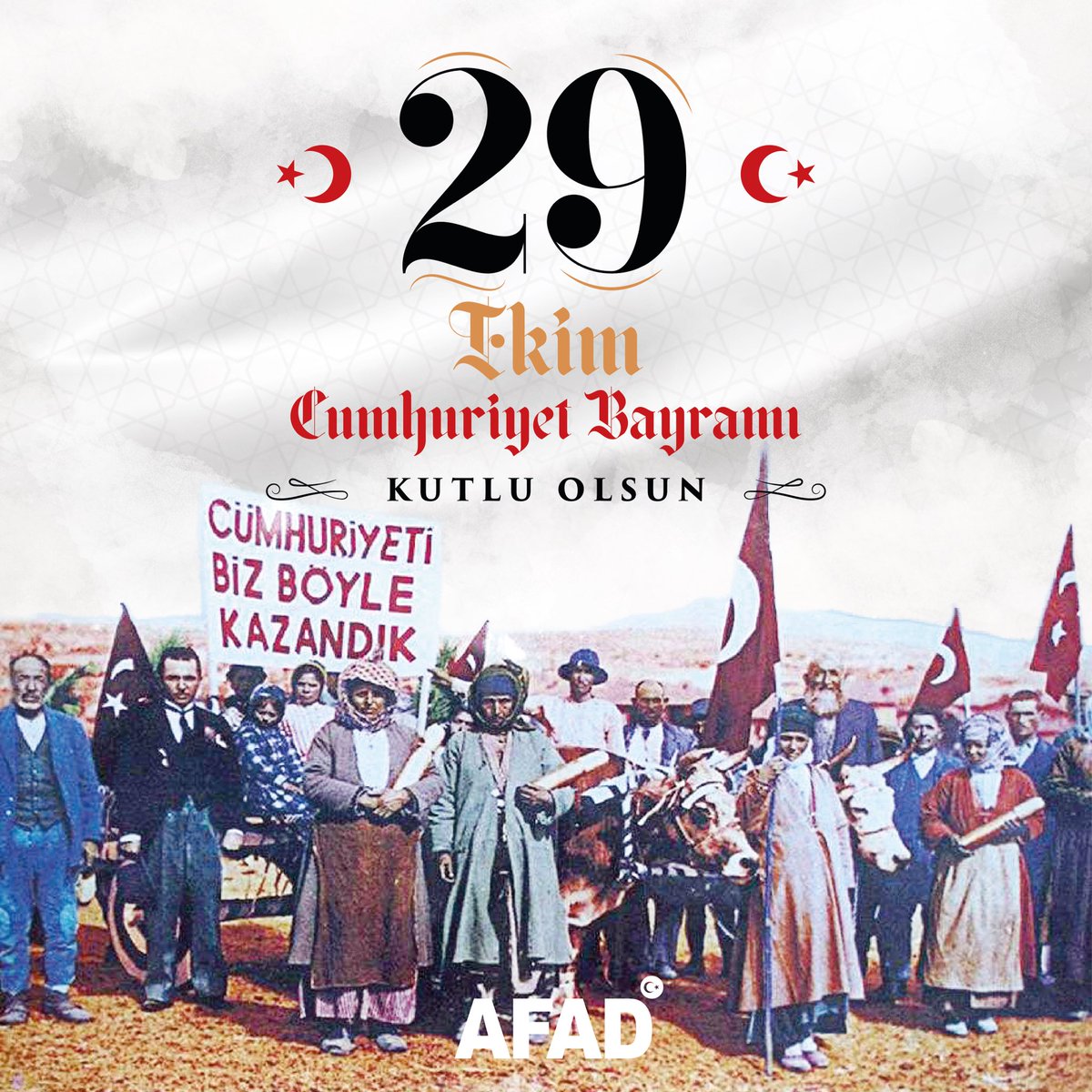 Cumhuriyetimiz 9⃣9⃣ yaşında! Gazi Mustafa Kemal Atatürk ve silah arkadaşları başta olmak üzere tüm milli mücadele kahramanlarımızı saygı ve minnetle anıyoruz. #CumhuriyetBayramı kutlu olsun 🇹🇷