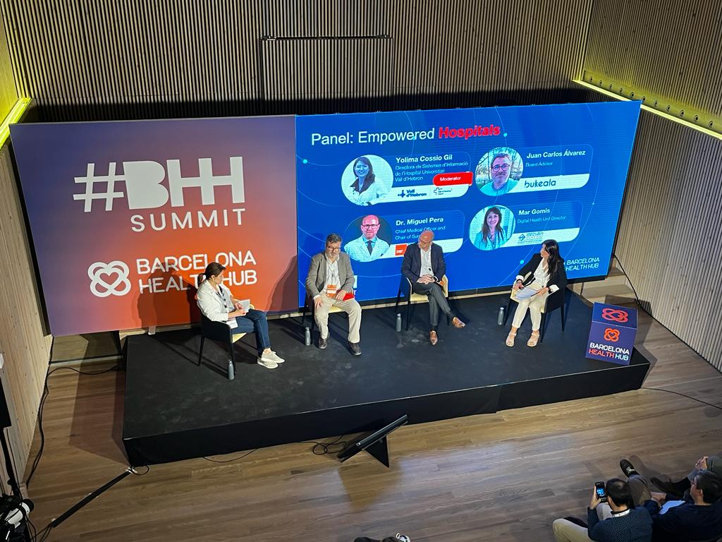 jcalvarezr's tweet photo. Thanks so much to Dr. @m_pera_roman of @hospitaldelmar, Dr. @margomis of @HospitalSantPau, Dr.@yolimacossio  of @vallhebron and @BCNHealthHub  for sharing great panel "Empowered Hospitals" at the #BHHSummit 👉 https://t.co/EW5u8hrGNl https://t.co/29RnAviXGt