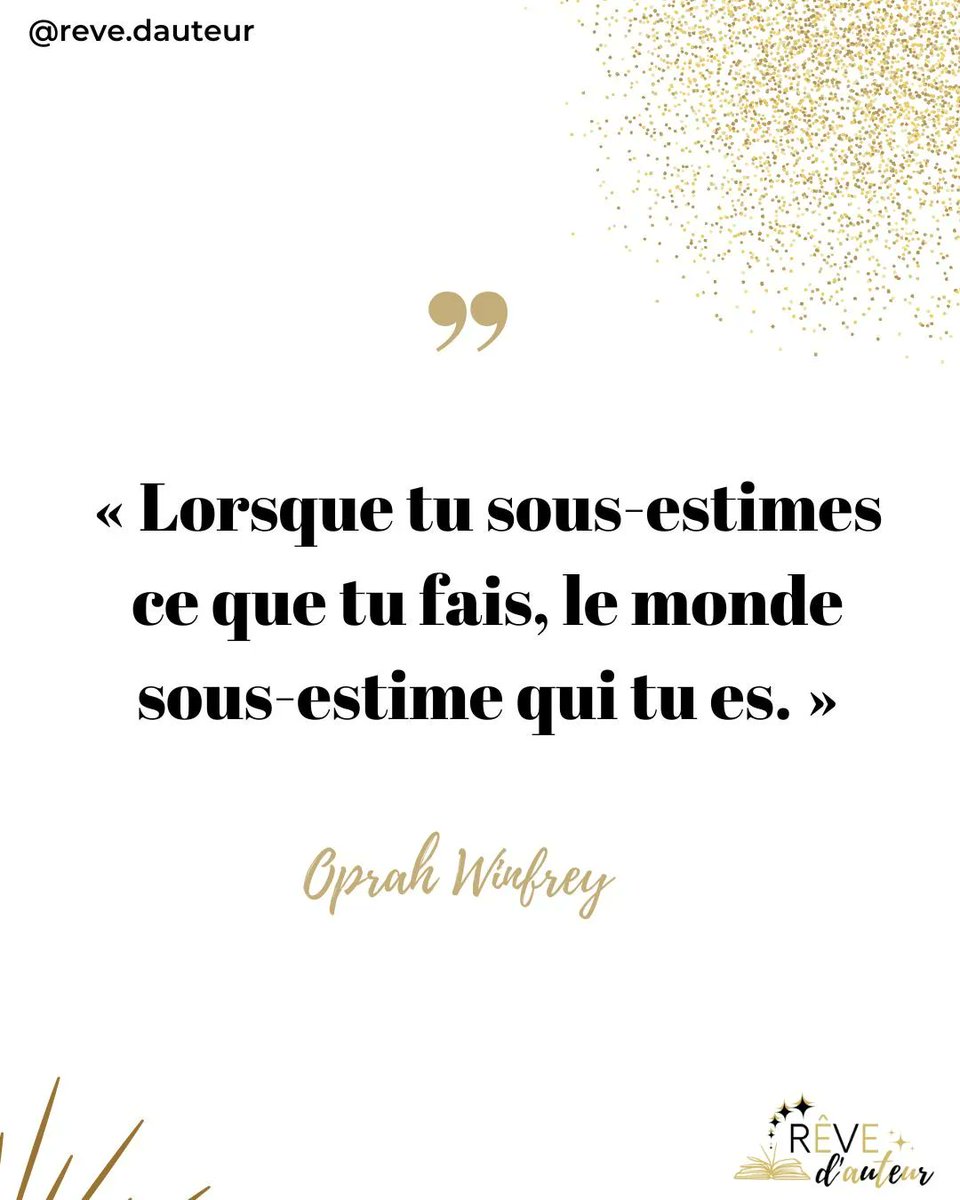 🙏 J'adore cette citation.

Comme je te le dis souvent:

⭐️ Crois en toi.
⭐️ Sois ton premier supporter!

***
#citation #quote #oprahwinfrey #revedauteur #citationinspirante #citationmotivation #motivation