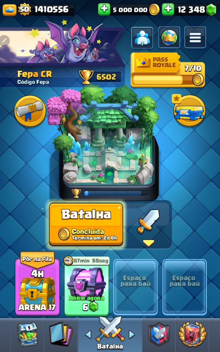 Que sufoco pra chegar nestes 6500 troféus hein galera 🥵🥵
Valeu todo mundo que ficou na torcida 🤩
Agora bora aguardar a carta do Monge 💪😎🇧🇷
Boa noite a todos 
e excelente final de semana pra vcs 🙏
#clashroyale #santuariosilencioso #silentsanctuary