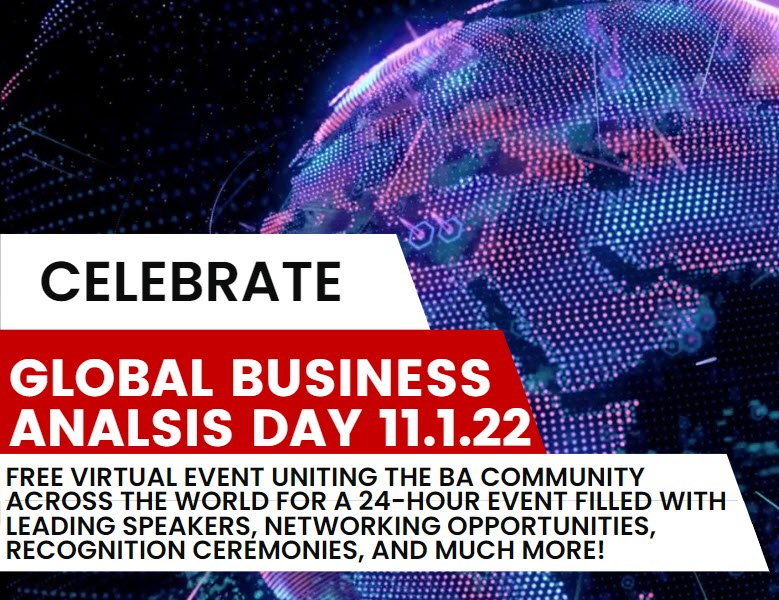 Register for this FREE 24-hour event uniting the business analysis community across the world filled with leading speakers, networking opportunities, recognition ceremonies, and much more! Register here: events.hubilo.com/global-busines…