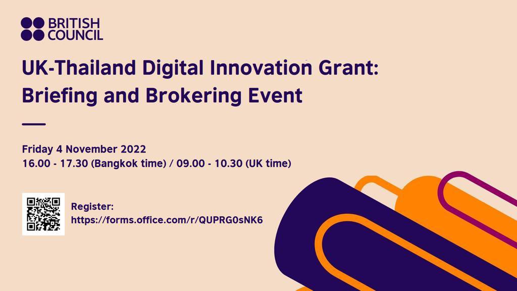 HelgaStellBC's tweet photo. Calling Thai &amp; UK ELT/EdTech organisations! A unique opportunity to co-create innovative tech-enabled English teacher development solutions for Thailand through our Digital Innovation Grants. Register to find out more about and meet prospective partners on 4th Nov! https://t.co/scjngS8MAJ