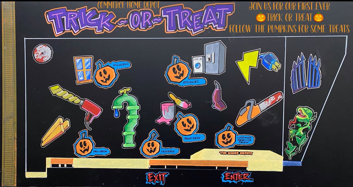 Join us for our first ever Trick or Treat at the Commerce Home Depot 10/31
🎃 Follow the Pumpkins for some Yummy Treats