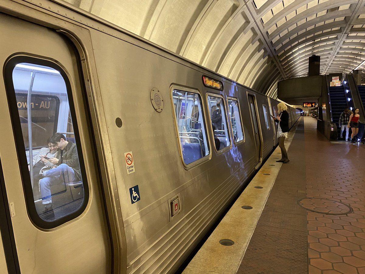 Not pictured: the 50 American U students in chaotic Halloween costumes that descended the escalators as I boarded, since I got a #newtrain in the opposite direction. Bless these trains getting the young and old where they need to go. #yourmetro